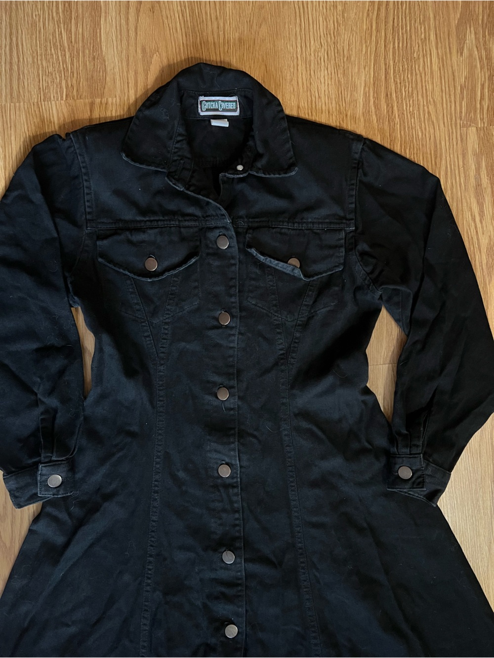 Vintage Gotcha Covered Black Denim Dress